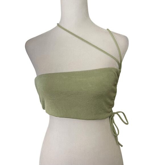 White Fox Womens Large The Palms Crop Top Spaghetti Strap Sage Green NWT Tank - Picture 1 of 8